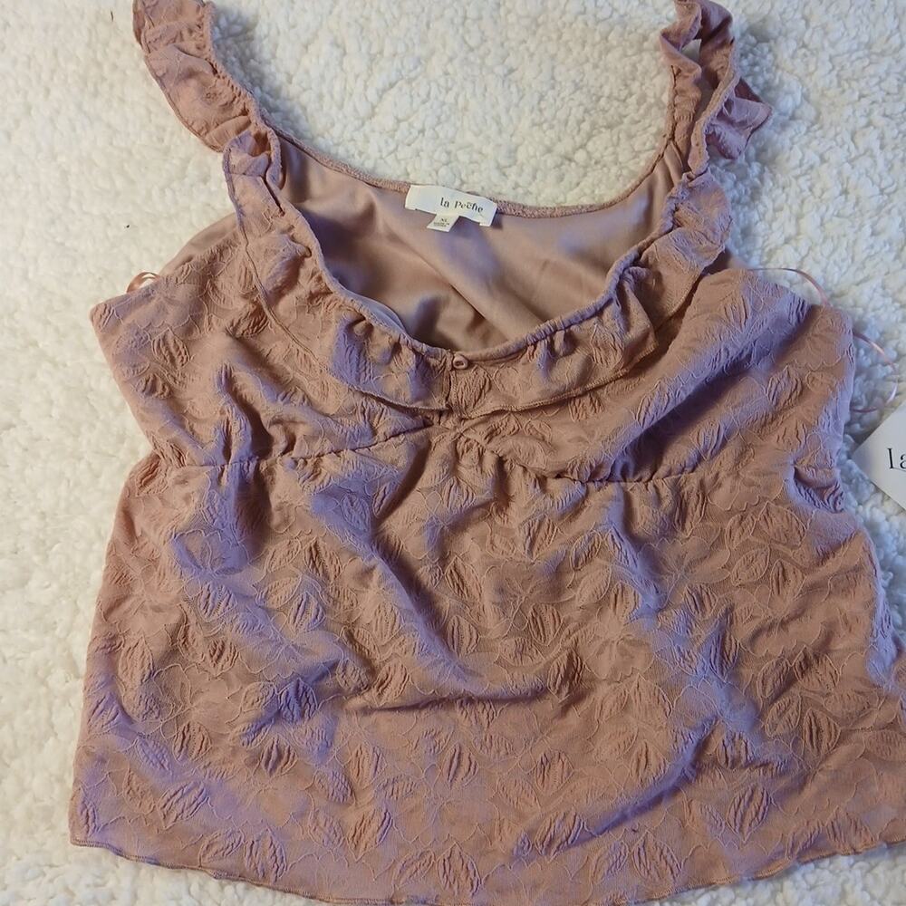 La Peche Tank Top Size XL Dusty Rose NWT
